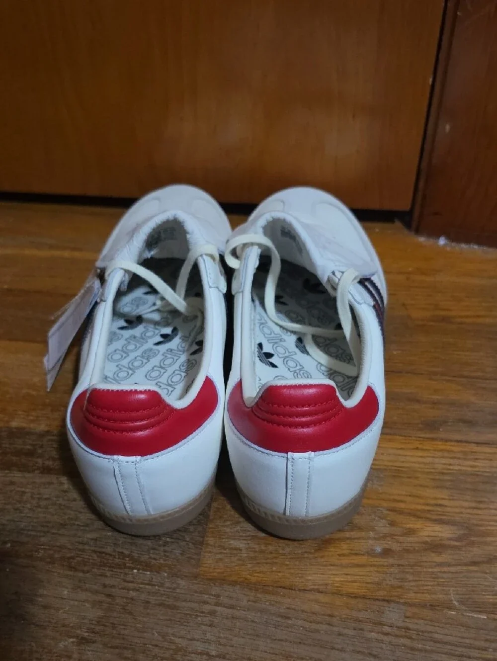 NWT adidas Samba White with Red and Black Stripes Men's Sneakers Size 13